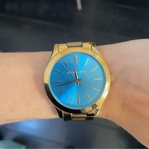 Michael Kors MK3265 Women's Slim Runway Gold-Tone Stainless Steel Bracelet Watch